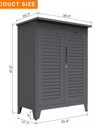 47'' Tall Metal Tool Storage Cabinet, With Ample Storage Space For Garage,Warehouse,Garden,Office, Living Room,Bathroom,Utility Room Slate