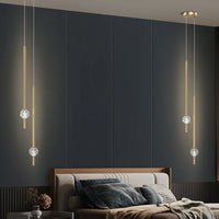 2025 Nordic Bedroom Bedside Chandelier Simple Modern Home Light Luxury Living Room TV Background Wall Decor Creative Crystal Led