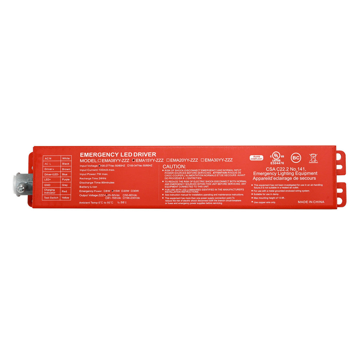 Emergency Driver Battery 9W to 2x2 panel JEN