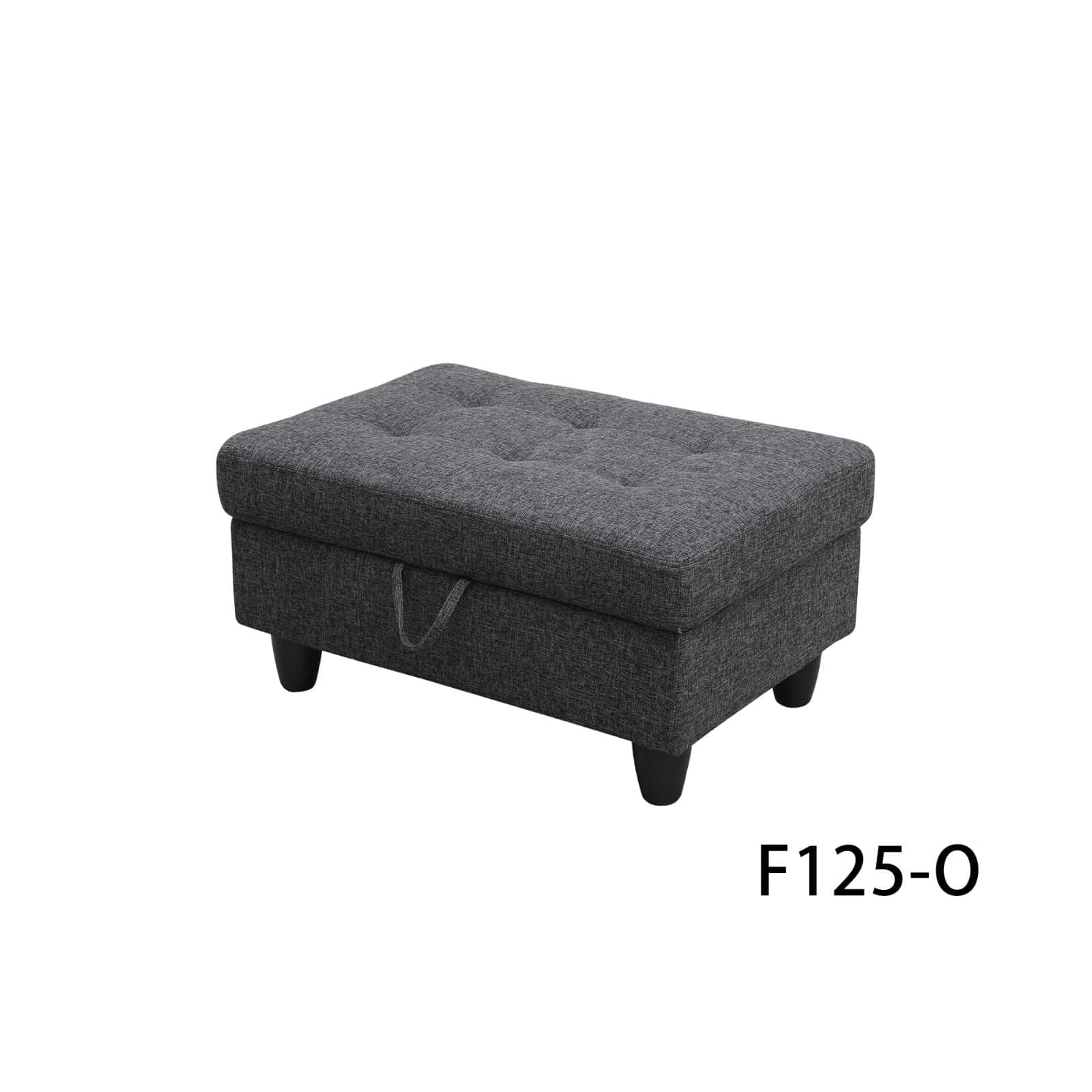 Pickup Only--Black Grey Linen 3-Piece Couch Living Room Sofa Set