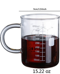 1 PCS Transparent Tape With High Borosilicate Glass Cup, Coffee Cup, Coffee Sharing Cup With Scale Identification