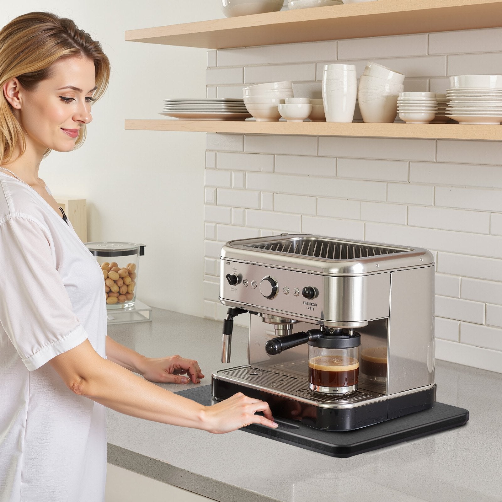 Appliance Slider 10.5 X 13 In Sliding Tray For Coffee Maker Black