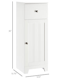 Short Bathroom Storage Cabinet, Cabinet Organizer with 1 Drawer and Adjustable Shelf for Living Room, White