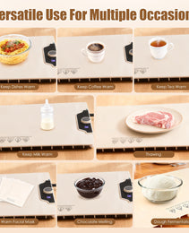 Food Warming Mat 23.6X15.8In 300W Fast Heating Electric Silicone Food Warmer With 14 Temp Levels 10Hrs Timer Settings Roll-Up Portable Hot Plates Heat Pad For Parties Buffet