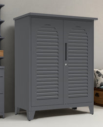 47'' Tall Metal Tool Storage Cabinet, With Ample Storage Space For Garage,Warehouse,Garden,Office, Living Room,Bathroom,Utility Room Slate