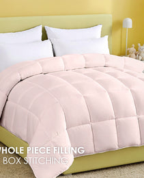 Pink Extra Large Plump Thick Duvet - Bohemian-style Checkered Quilting With Enhanced Warmth And Skin-friendly Comfort. Machine Washable, Hotel-grade Luxury For Bedrooms. Premium Comforter