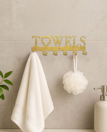 Metal Wall-Mounted Towel Hook,6-Hook Space-Saving Storage With Sturdy Row Design