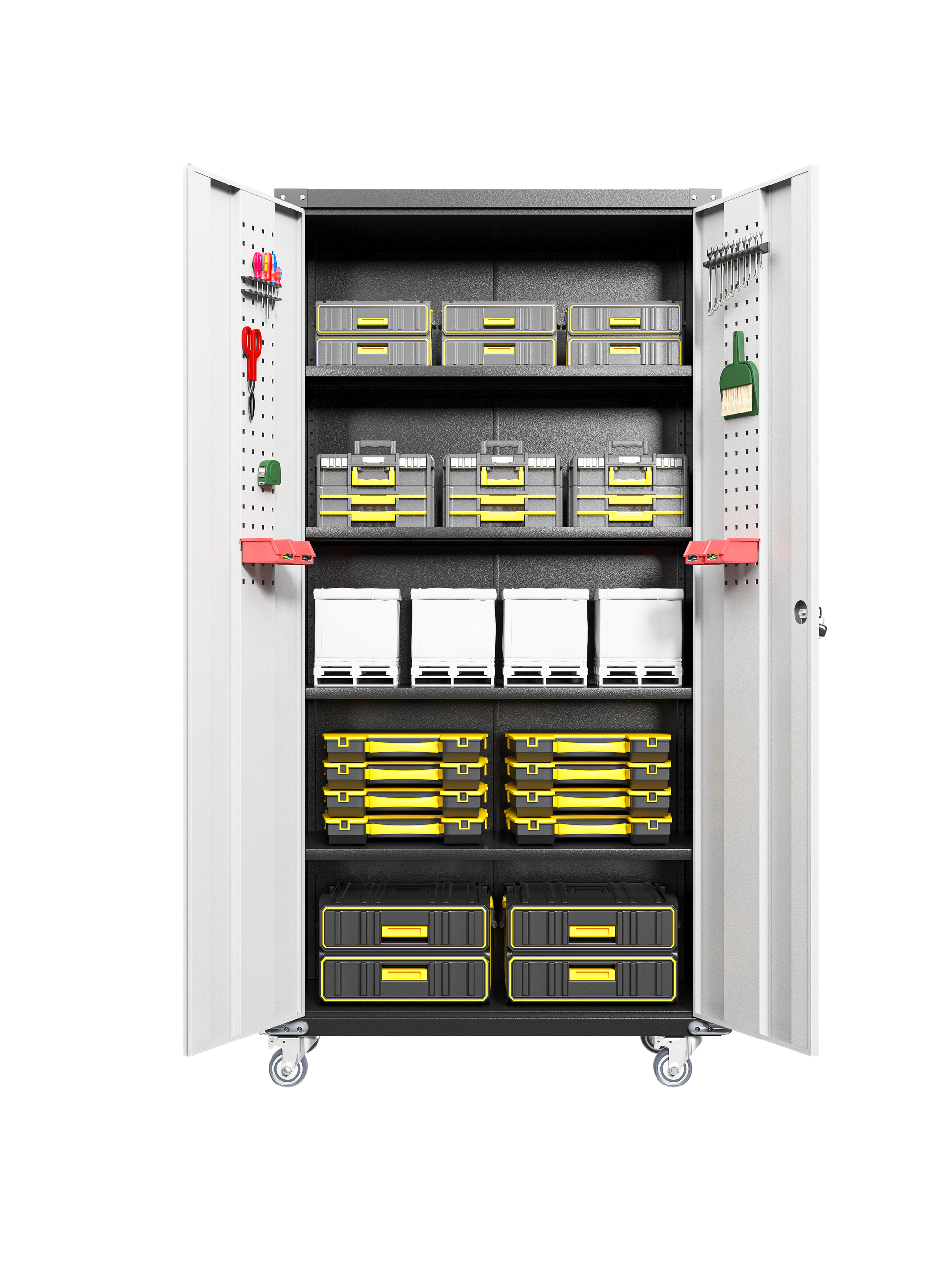 Garage Storage Cabinets With Locking Doors And 4 Adjustable Shelves