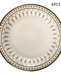 Ceramic Creative Western Food Plate Steak Spaghetti Plate Creative Western Food Plate Set Of 6 For Cereal, Salad, Pasta, Soup, Dessert, Serving