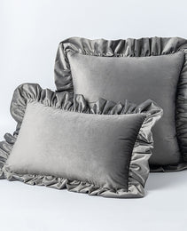 Nordic Velvet Lace Throw Pillows With Upholstered Living Room Sofa