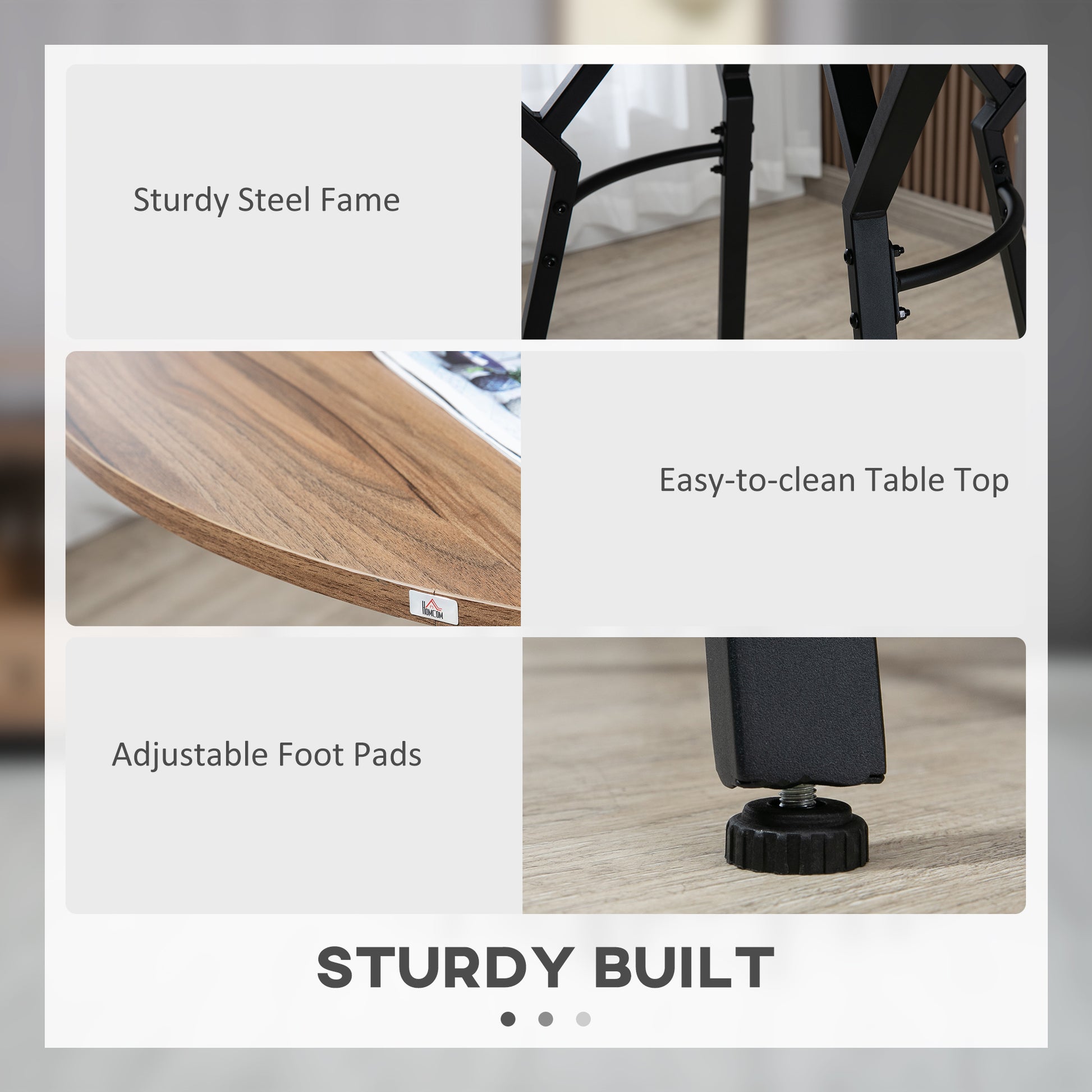 5-Piece Bar Table and Chairs Set, Space Saving Dining Table & 4 Stools