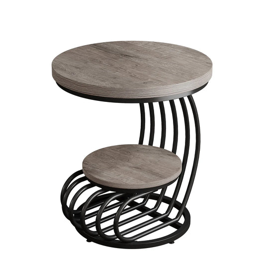 2 Tiers Couch Table,Round Side Table,End Table