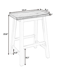 TOPMAx Farmhouse Rustic 2- Piece Counter Height Wood Kitchen Dining Stools For Small Places  Walnut