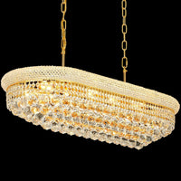 Gold Crystal Chandeliers for Dining Room，12-Lights D22 Inch