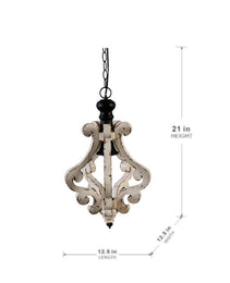 Farmhouse Chandelier, Dilapidated White Chandelier French Country Wood Chandelier