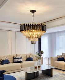 20-Inch Ultra Modern Crystal Chandelier Smoke Gray