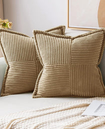 Corduroy Pillow Covers Super Soft Boho Striped Pillow Covers Broadside Decorative Textured Christmas Throw Pillows For Couch Cushion Livingroom
