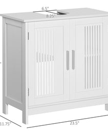 Bathroom Under Sink Cabinet Vanity Unit with Adjustable Shelf Space Saver, White