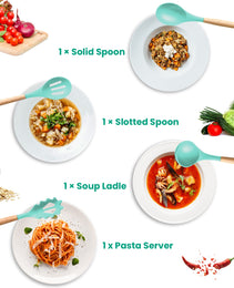 4 Colors Options -- Set Of 35Pcs Kitchen Cooking Utensils Set Spatula Set Baking Utensil Set Kitchen Accessories Necessities With Holder Egg Whisk Separator Tong Turner Spoons Cups