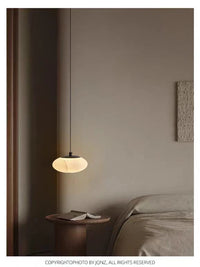 Modern Linear LED Spanish Marble Pendant Chandelier, Decor Lighting for Bedroom Bedside Kitchen Bar Coffee Bathroom Interior