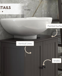 Bathroom Vanity Cabinet, Under Sink Bathroom Cabinet with 2 Doors and Adjustable Shelf, Coffee