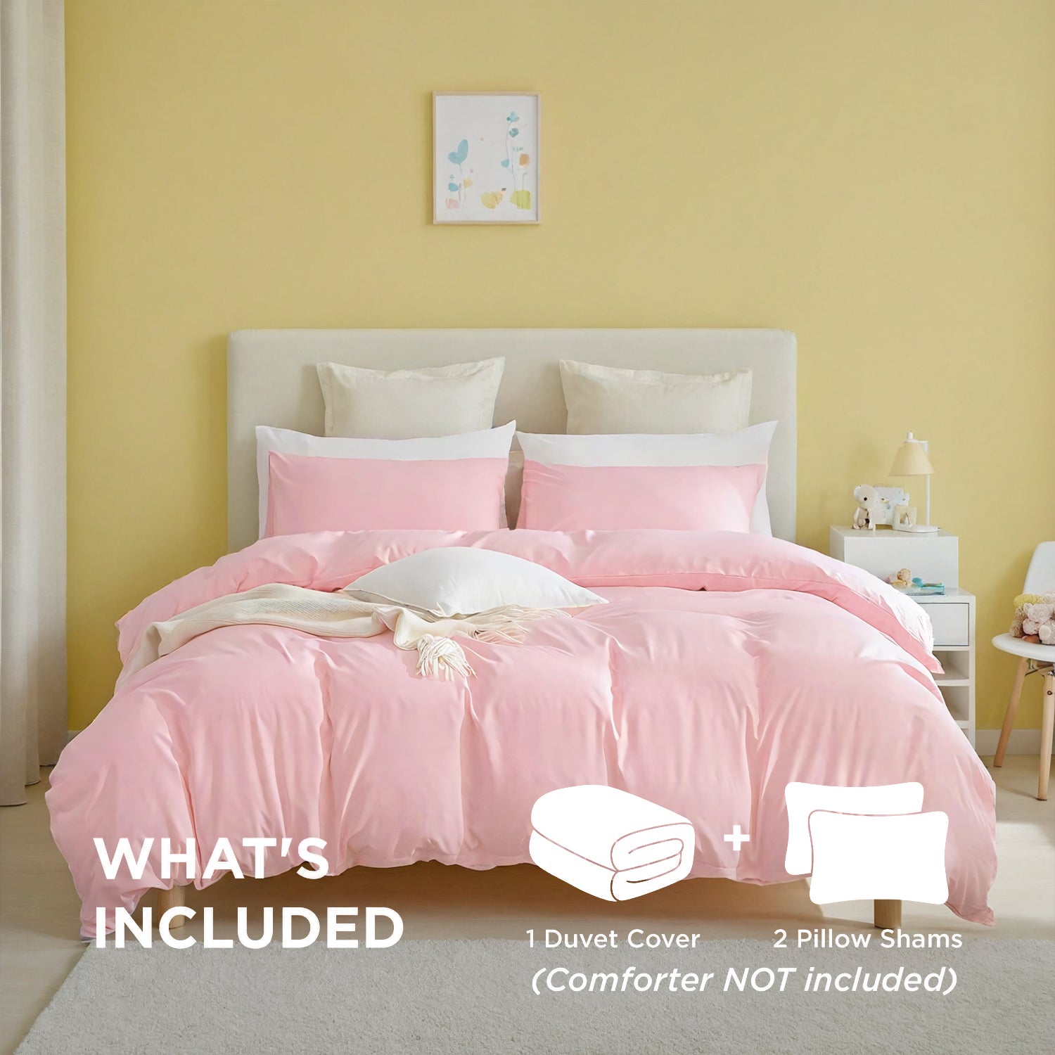 2-Pack White & Pink 3-Piece Bohemian Bedding Sets.Crafted From Durable, Abrasion-resistant Fabric That Maintains Exceptional Softness For Comfortable Sleep. Skin-friendly.