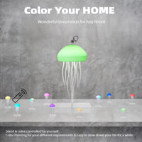 Cute Jellyfish Night Light RGB Gradient Cute Jellyfish Bedside Lamp Voice Control Type-C Charging LED Night Lamp