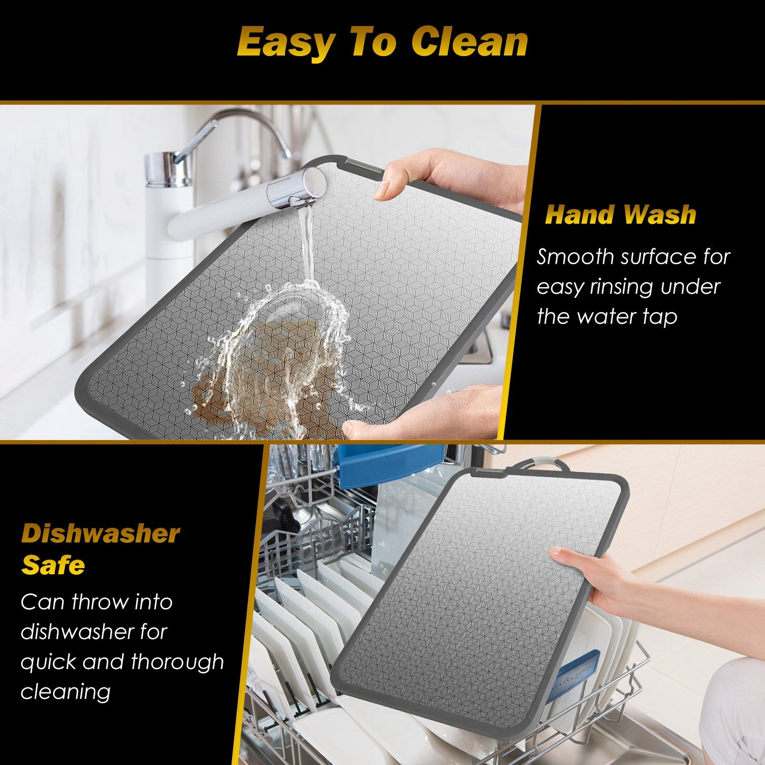 2Pcs Double-Sided Stainless Steel & PP Cutting Board Set – Non-Slip Kitchen Chopping Board with Knife Sharpener & Grinding Zone