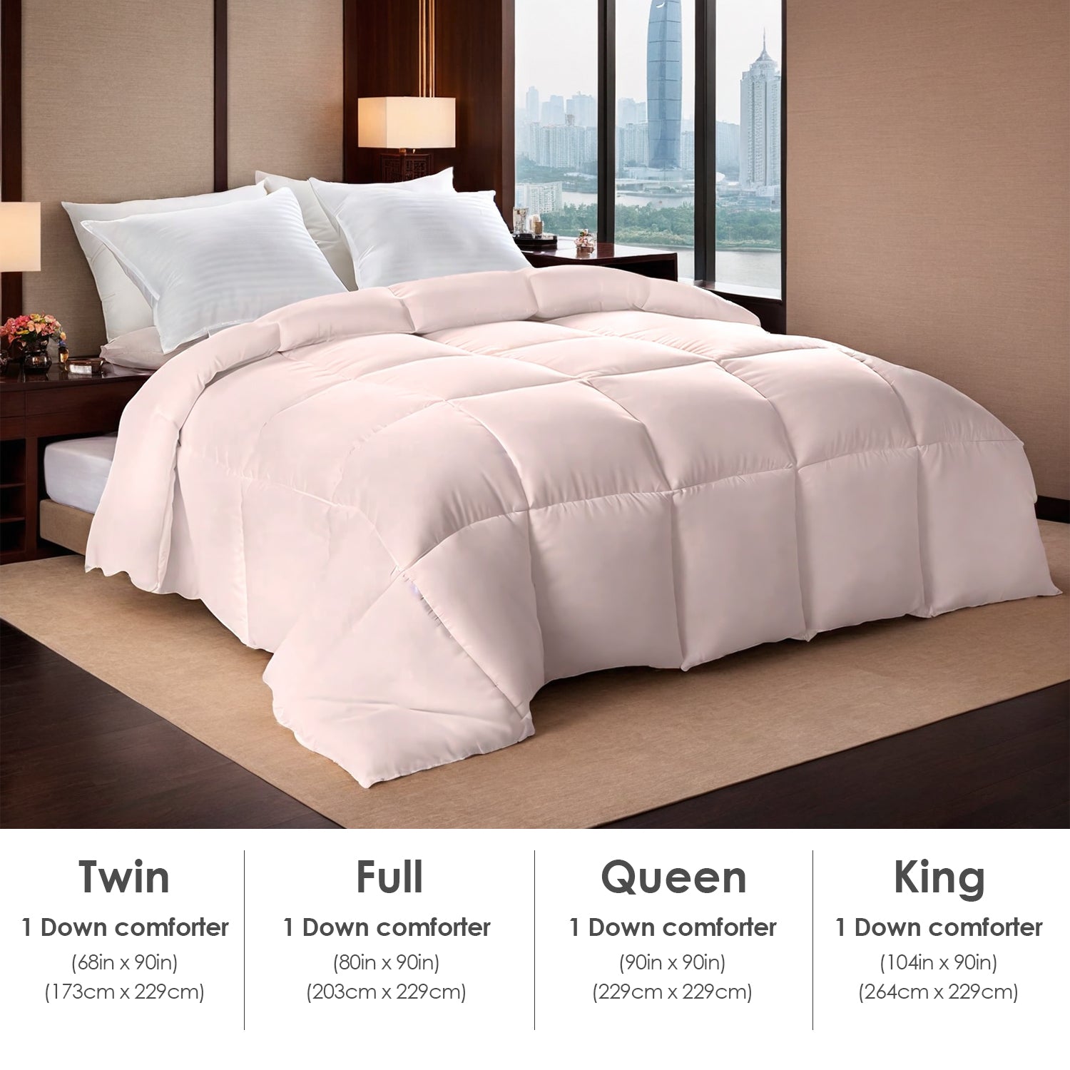 Pink Oversized Plump Thick Duvet Enhanced Warmth With Skin-friendly Comfort. Perfect For Cozy Bedrooms And Luxury Hotels. Fits Single Double Beds. Machine Washable. Ideal Christmas Gift.