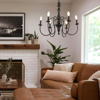 Vintage Orb Oil Rubble Black Chandelier for Dining Room