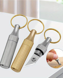 2PCS Stainless Steel Mini Pocket Knife – Leaf-Shaped Portable Capsule Keychain Knife with Wooden Handle for Camping, Fishing & Daily Use
