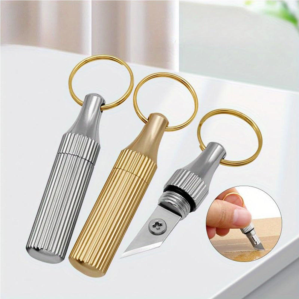 2PCS Stainless Steel Mini Pocket Knife – Leaf-Shaped Portable Capsule Keychain Knife with Wooden Handle for Camping, Fishing & Daily Use