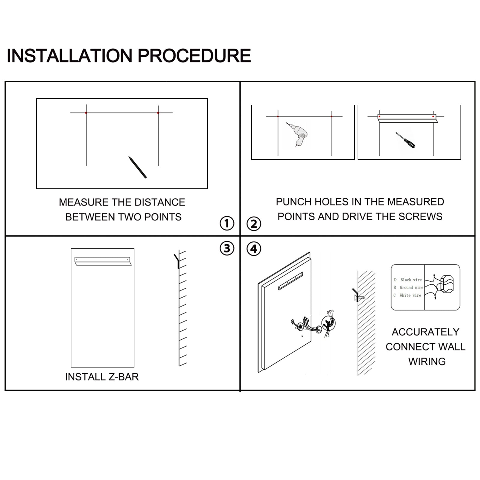 60  X 32  LED Bathroom Mirror With Anti-Fog And Touch Sensor - Modern Frameless Lighted Wall Mirror For Bathroom Vanity, Shower Room, Or Dressing Area