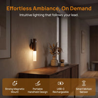 1pc Intelligent Human Body Induction Night Light, LED Rechargeable Corridor Cabinet Wall Light, Household Toilet Wall Induction