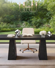 63-Inch Executive Desk, Large Office Computer Desk With Double Pedestal, Modern Simple Workstations Writing Table Conference Table