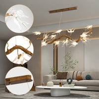 Luxury Glass Birds Chandeliers for Living Room Designer Swallow Pendant Lights for Dining Room Decor Indoor Lighting Fixture