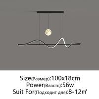 Modern LED Pendant Light White/Black Long Line Pendant Light For Restaurant Study Kitchen Office Coffee Home Decoration Luxury