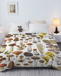 Mushroom Flannel Fleece Throw Blanket Soft Lightweight Plush Plant Blanket Throws For Couch Bed Sofa Travel All Season