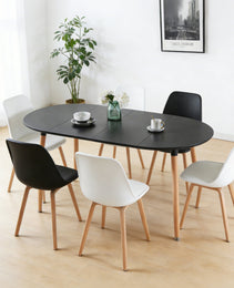Extensible Table,DINING TABLE,OFFICE TABLE,COFFEE TABLE,wood Leg,MDF Top,100-140-180x100x75cm,black Color