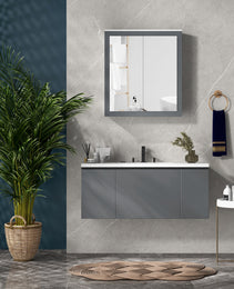 Bathroom Mirror Cabinet, Wall Mounted Medicine Cabinet with Mirror, Double Doors and Adjustable Shelves, White