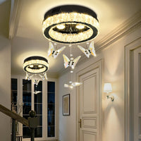 Butterfly Chandelier Black 48In Modern Crystal Raindrop Chandelier Lighting Flush Mount Ceiling Chandeliers for Living Room 20XGU10