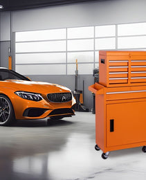 Tool Chest, 5-Drawer Rolling Tool Storage Cabinet With Detachable Top Tool Box, Liner, Universal Lockable Wheels, Adjustable Shelf, Locking Mechanism, Metal Tool Cart For Garage Workshop
