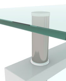 White Coffee Table, Clear Coffee Table, Modern Side Center Tables For Living Room, Living Room Furniture