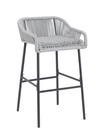 La Push Outdoor Patio Light Gray Rope Bar Stool  Set Of 2