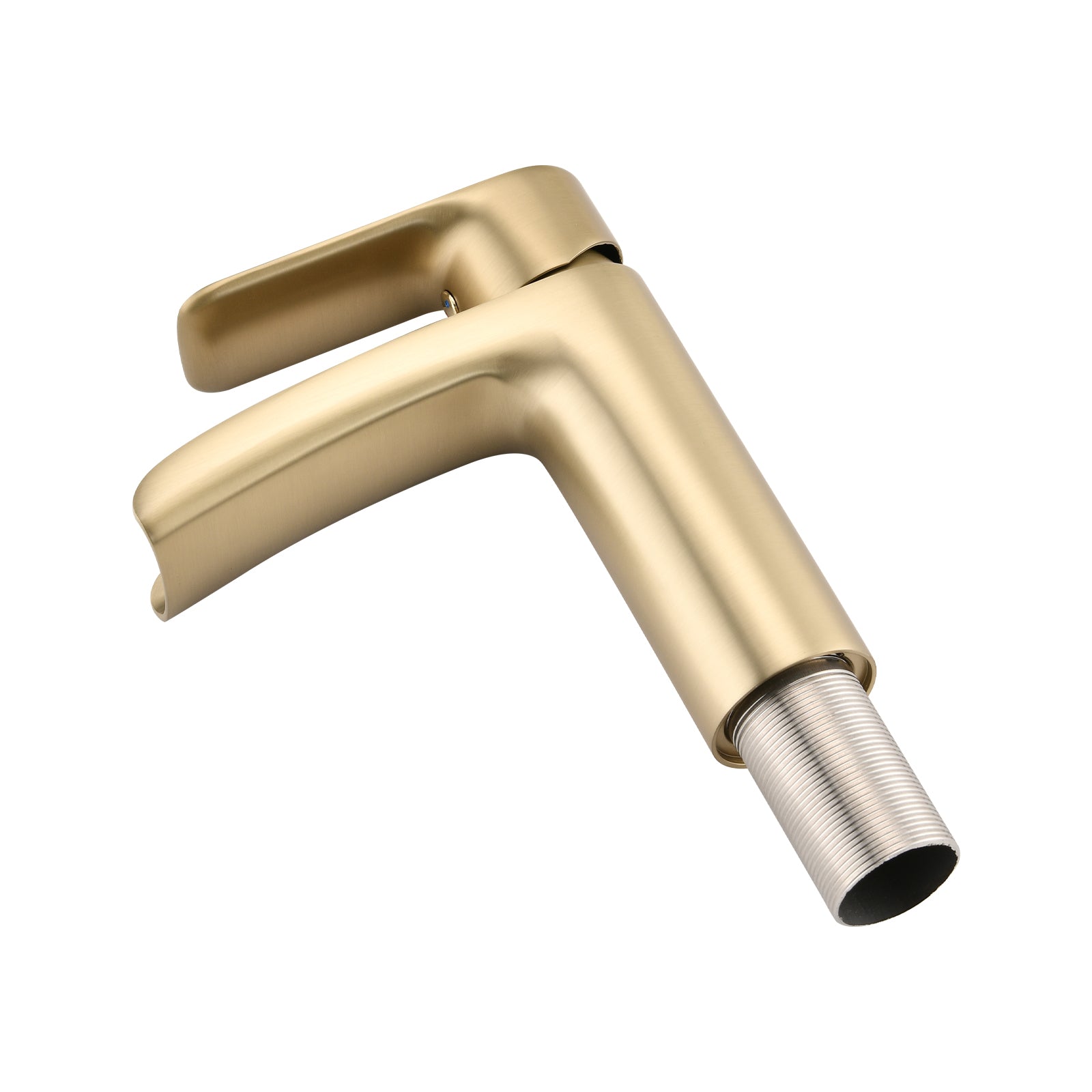 Waterfall Bathroom Faucet Single Handle Bathroom Sink Faucets 1 Or 3 Hole Solid Vanity Faucet With Deck Plate & Overflow Pop Up Drain Brushed Nickel