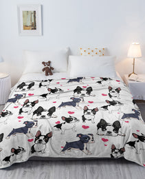 1pc Adorable Fleece Dog Blanket - Soft, Cozy, Lightweight, Warm, Flannel Throw