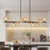 Large Sputnik Chandelier 47.2" Black Modern Smoked Glass Chandelier