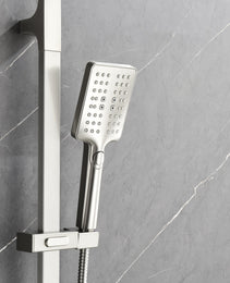 Shower System With Shower Head, Hand Shower, Slide Bar, Sprayer, Shower Arm, Hose, Valve Trim And Lever Handle