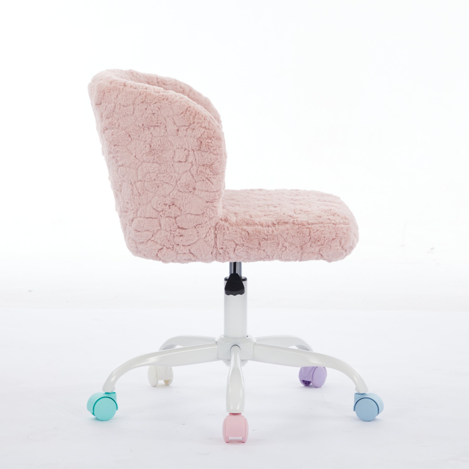 A&A Furniture Office Chair,Artificial Rabbit Hair Home Office Chair With Metal Base,Adjustable Desk Chair Swivel Office Chair,Vanity