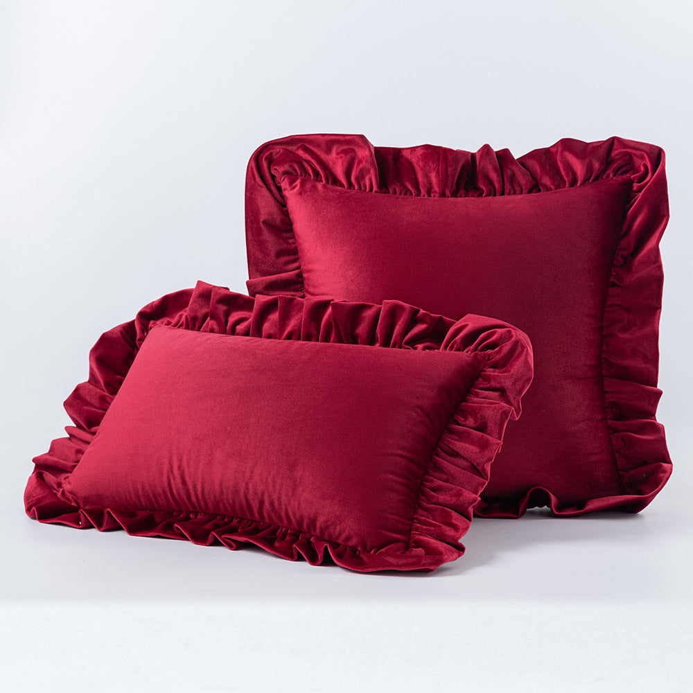 Nordic Velvet Lace Throw Pillows With Upholstered Living Room Sofa